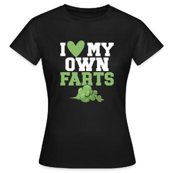 fart farting farting farting - Women's T-Shirt - black - Front - AI Model Female 172 dark (172cm)