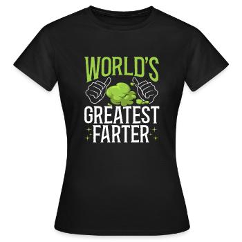 fart farting farting farting - Women's T-Shirt - black - Front - AI Model Female 172 dark (172cm)