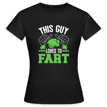 fart farting farting farting - Women's T-Shirt - black - Front - AI Model Female 172 dark (172cm)