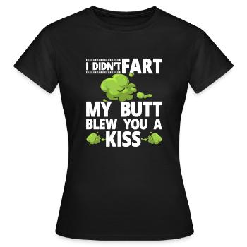 fart farting farting farting - Women's T-Shirt - black - Front - AI Model Female 172 dark (172cm)