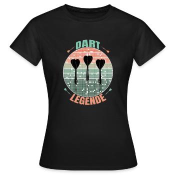 Dart Legende Retro Vintage Darts Spruch Dartpfeile - Frauen T-Shirt - Schwarz - Vorne - AI Model Female 172 dark (172cm)