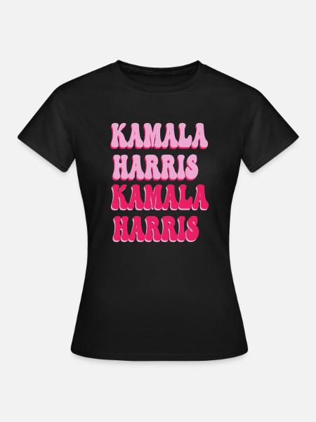 Kamala harris pinker text - Frauen T-Shirt - Schwarz