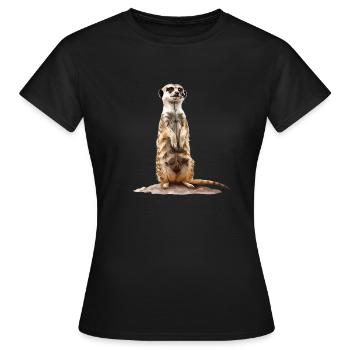 Suricate - T-shirt Femme - noir - Devant - AI Model Female 172 dark (172cm)