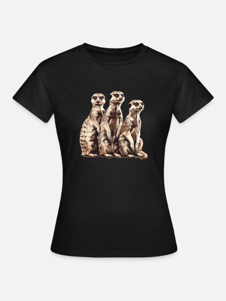 Drei Erdmännchen - Frauen T-Shirt - Schwarz