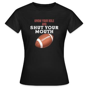 MUND ZU - Frauen T-Shirt - Schwarz - Vorne - AI Model Female 172 dark (172cm)