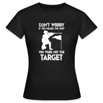 Entendu le coup de feu Jamais la cible Sniper - T-shirt Femme - noir - Devant - AI Model Female 172 dark (172cm)