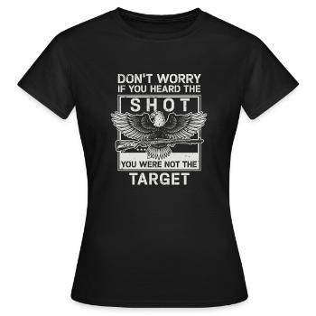 Entendu le coup de feu Jamais la cible Sniper - T-shirt Femme - noir - Devant - AI Model Female 172 dark (172cm)