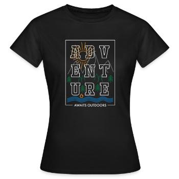 Abenteuer Outdoor - Frauen T-Shirt - Schwarz - Vorne - AI Model Female 172 dark (172cm)