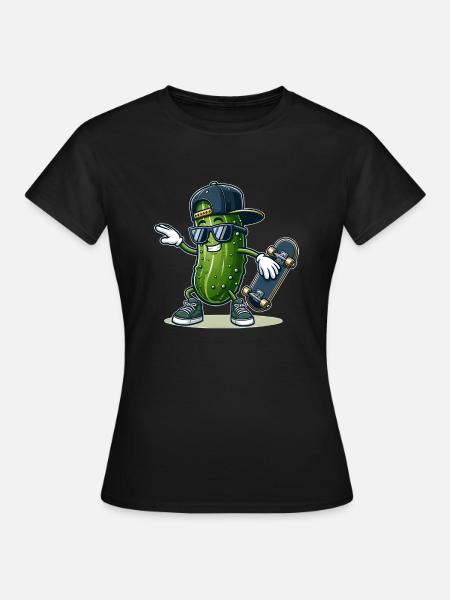 Dabbing Augurk skater Komkommer skateboard grappig - Vrouwen T-shirt - zwart