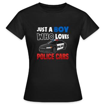 Voiture de police Policiers - T-shirt Femme - noir - Devant - AI Model Female 172 dark (172cm)