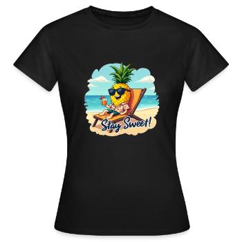 ANANAS - T-shirt Femme - noir - Devant - AI Model Female 172 dark (172cm)