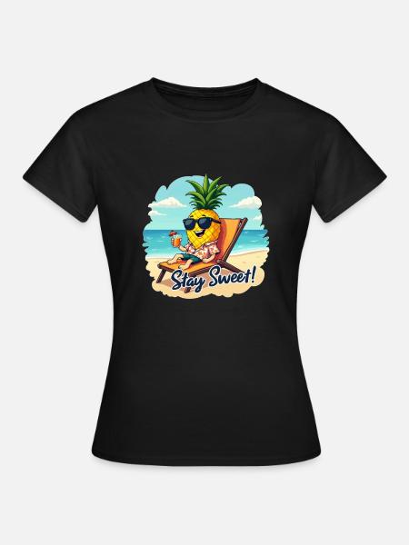 ANANAS - Frauen T-Shirt - Schwarz