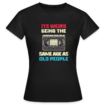 Jahrgang | Klassisch | Klassisch | Alt - Frauen T-Shirt - Schwarz - Vorne - AI Model Female 172 dark (172cm)