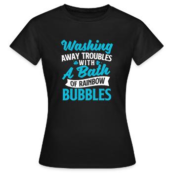 Probleme mit einer Badewanne wegspülen - Badewanne - Frauen T-Shirt - Schwarz - Vorne - AI Model Female 172 dark (172cm)