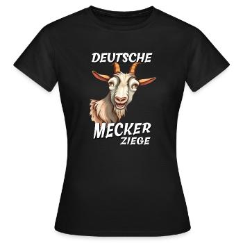 DEUTSCHE MECKER ZIEGE - Frauen T-Shirt - Schwarz - Vorne - AI Model Female 172 dark (172cm)