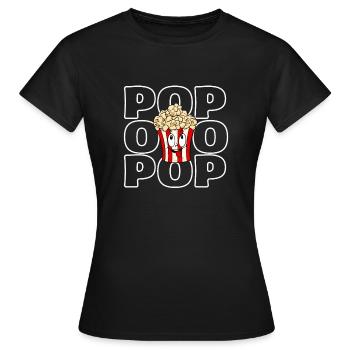 Pop Pop - Snack Fan Popcorn Liebhaber Karamell Mais - Frauen T-Shirt - Schwarz - Vorne - AI Model Female 172 dark (172cm)