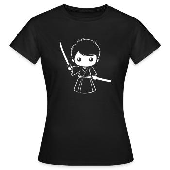 iaido - Frauen T-Shirt - Schwarz - Vorne - AI Model Female 172 dark (172cm)