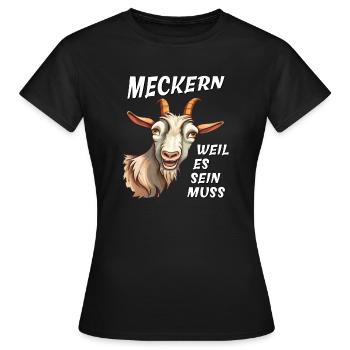 ZIEGE MECKERN WEIL ES SEIN MUSS - Frauen T-Shirt - Schwarz - Vorne - AI Model Female 172 dark (172cm)