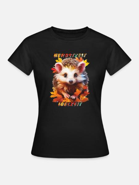IGEL HERBSTZEIT IGELZEIT - Frauen T-Shirt - Schwarz