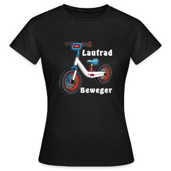 LAUFRAD BEWEGER - Frauen T-Shirt - Schwarz - Vorne - AI Model Female 172 dark (172cm)