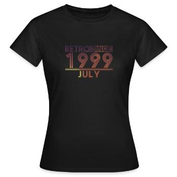 Retro Geburtstag July 1999 - Sunset line - Frauen T-Shirt - Schwarz - Vorne - AI Model Female 172 dark (172cm)