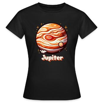 Jupiter Planet - Frauen T-Shirt - Schwarz - Vorne - AI Model Female 172 dark (172cm)