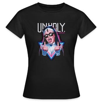 Provocative and expressive – rebellious fashion - Women's T-Shirt - black - Front - AI Model Female 172 dark (172cm)