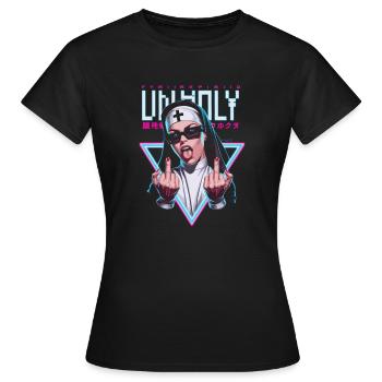 Provocative and expressive – rebellious fashion - Women's T-Shirt - black - Front - AI Model Female 172 dark (172cm)