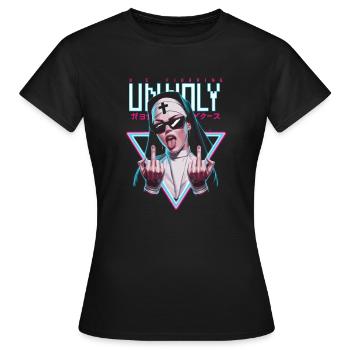 Provocative and expressive – rebellious fashion - Women's T-Shirt - black - Front - AI Model Female 172 dark (172cm)
