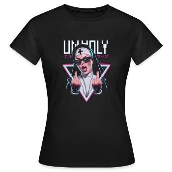 Provocative and expressive – rebellious fashion - Women's T-Shirt - black - Front - AI Model Female 172 dark (172cm)
