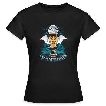 Vambier – Der Durst des Nachtlebens - Frauen T-Shirt - Schwarz - Vorne - AI Model Female 172 dark (172cm)