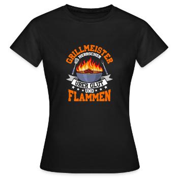 Grillmeister Herscher sur la braise griller la grille du barbecue - T-shirt Femme - noir - Devant - AI Model Female 172 dark (172cm)