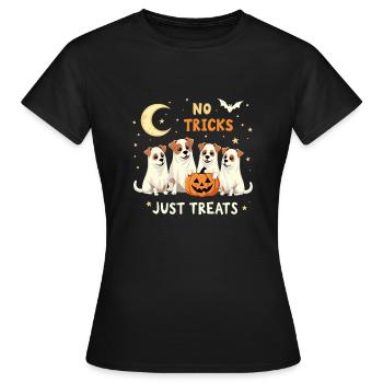 HALLOWEEN, PAS D’ASTUCES, JUSTE DES FRIANDISES - T-shirt Femme - noir - Devant - AI Model Female 172 dark (172cm)