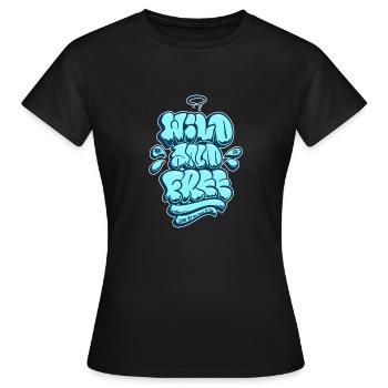 Wild and free Asik Graffiti Throwup Simple Style - Frauen T-Shirt - Schwarz - Vorne - AI Model Female 172 dark (172cm)
