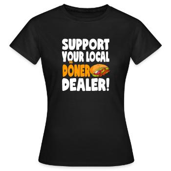 Döner Kebab, Brochette de kebab, Kebab turc grill - T-shirt Femme - noir - Devant - AI Model Female 172 dark (172cm)