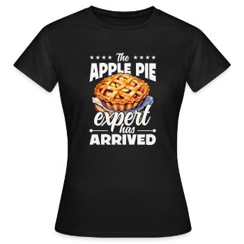 Expert en tarte aux pommes, amateur de tarte aux pommes de Thanksgiving - T-shirt Femme - noir - Devant - AI Model Female 172 dark (172cm)