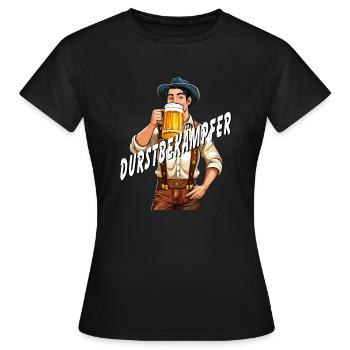 MAN BEER THIRST QUENCHER - Women's T-Shirt - black - Front - AI Model Female 172 dark (172cm)