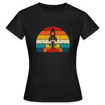 Vintage Rocket - Frauen T-Shirt - Schwarz - Vorne - AI Model Female 172 dark (172cm)