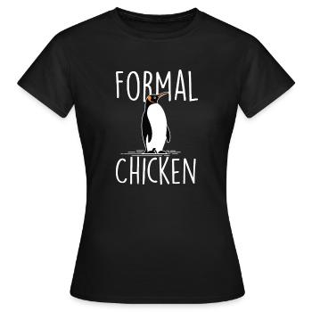 Formelles Huhn - Pinguin Lover Vogelbeobachter - Frauen T-Shirt - Schwarz - Vorne - AI Model Female 172 dark (172cm)