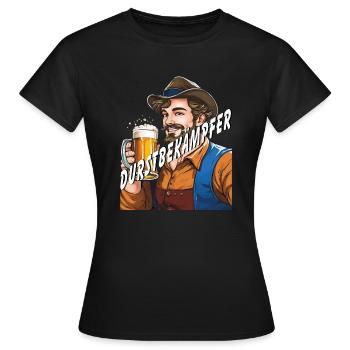 MAN BEER THIRST QUENCHER - Women's T-Shirt - black - Front - AI Model Female 172 dark (172cm)