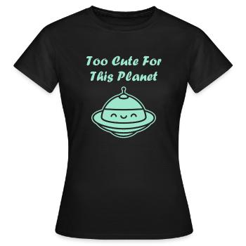 fliegende Untertasse - Frauen T-Shirt - Schwarz - Vorne - AI Model Female 172 dark (172cm)