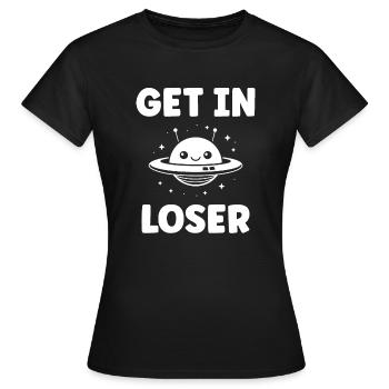 fliegende Untertasse - Frauen T-Shirt - Schwarz - Vorne - AI Model Female 172 dark (172cm)