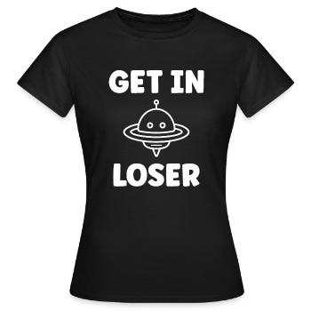 fliegende Untertasse - Frauen T-Shirt - Schwarz - Vorne - AI Model Female 172 dark (172cm)