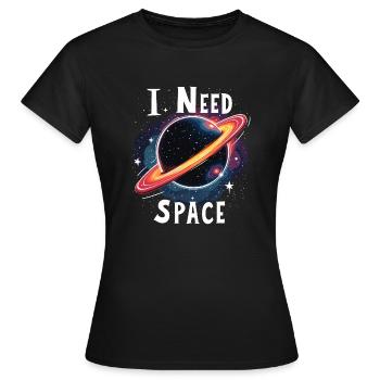 ICH BRAUCHE PLATZ - Frauen T-Shirt - Schwarz - Vorne - AI Model Female 172 dark (172cm)