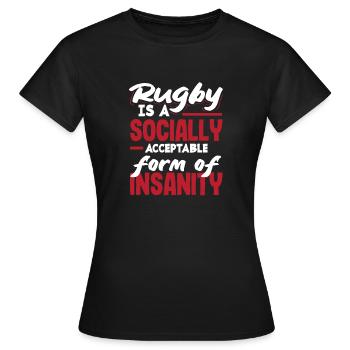 Rugby Ist Eine Gesellschaftlich Akzeptierte Form - Frauen T-Shirt - Schwarz - Vorne - AI Model Female 172 dark (172cm)