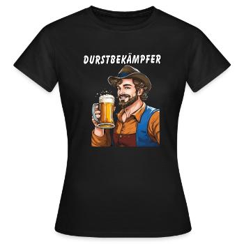 MAN BEER THIRST QUENCHER - Women's T-Shirt - black - Front - AI Model Female 172 dark (172cm)