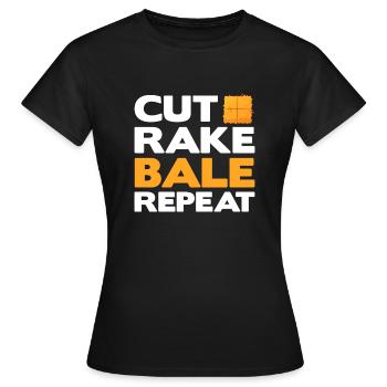 coupe râteau balle répétition Conception pour un ouvrier de la mise en balles - T-shirt Femme - noir - Devant - AI Model Female 172 dark (172cm)