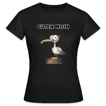Guten Moin - servus morschen hello guten Morgen - Frauen T-Shirt - Schwarz - Vorne - AI Model Female 172 dark (172cm)
