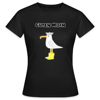 Guten Moin Möwe servus hello guten Morgen morschen - Frauen T-Shirt - Schwarz - Vorne - AI Model Female 172 dark (172cm)