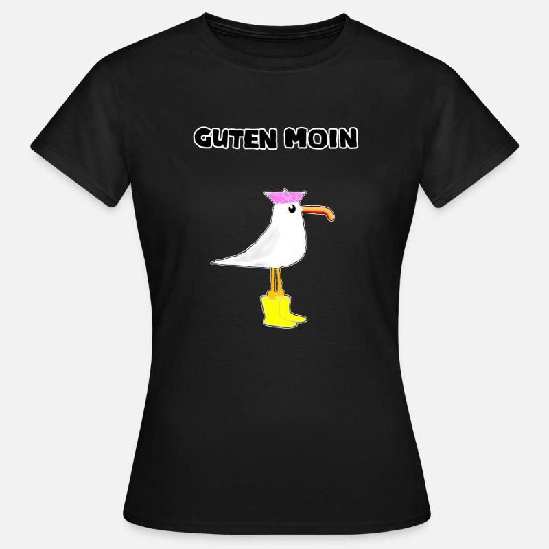 Moin Möwe - Frauen T-Shirt - Schwarz